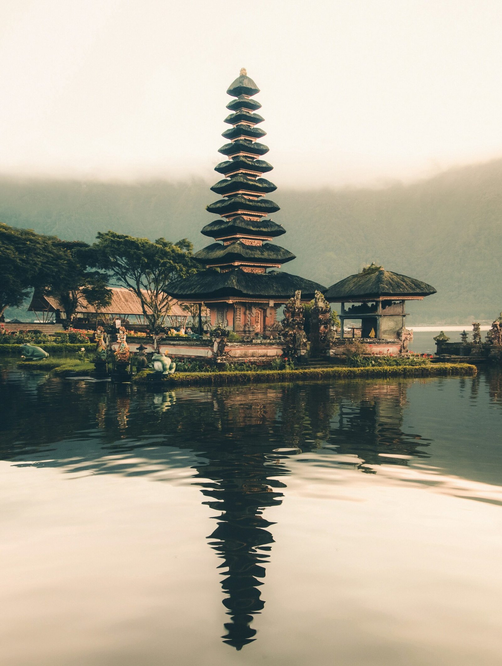 Beautiful view of pura temple bali